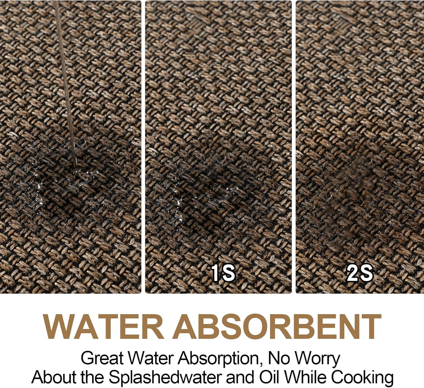 Kitchen Mat 1 PCS, Cushioned Non Slip Rugs for Kitchen Floor, Absorbent Runner Comfort Standing Mats Washable for Kitchen, Office, Home (Brown, 17.3"x30")