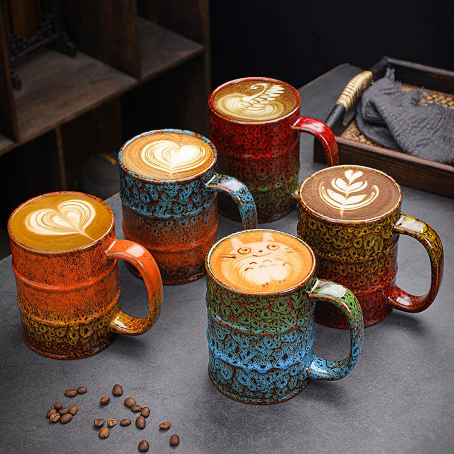 Coffee Mug,20 Oz Coffee Cups Ceramic Tea Cup Large Coffee Mug for Office and Home - Dishwasher and Microwave Safe Novelty Coffee Mugs, 1pcs. (multicolour-4pcs)