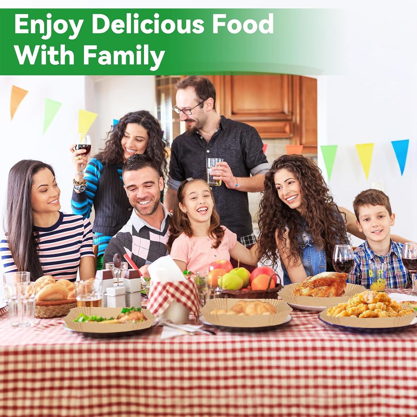 OAMCEG Air Fryer Disposable Liners,240 PCS Square Non-stick Disposable Liners for 5-8QT, 8 inch Air Fryer Parchment Baking Paper for Frying, Baking, Cooking, Roasting and Microwave