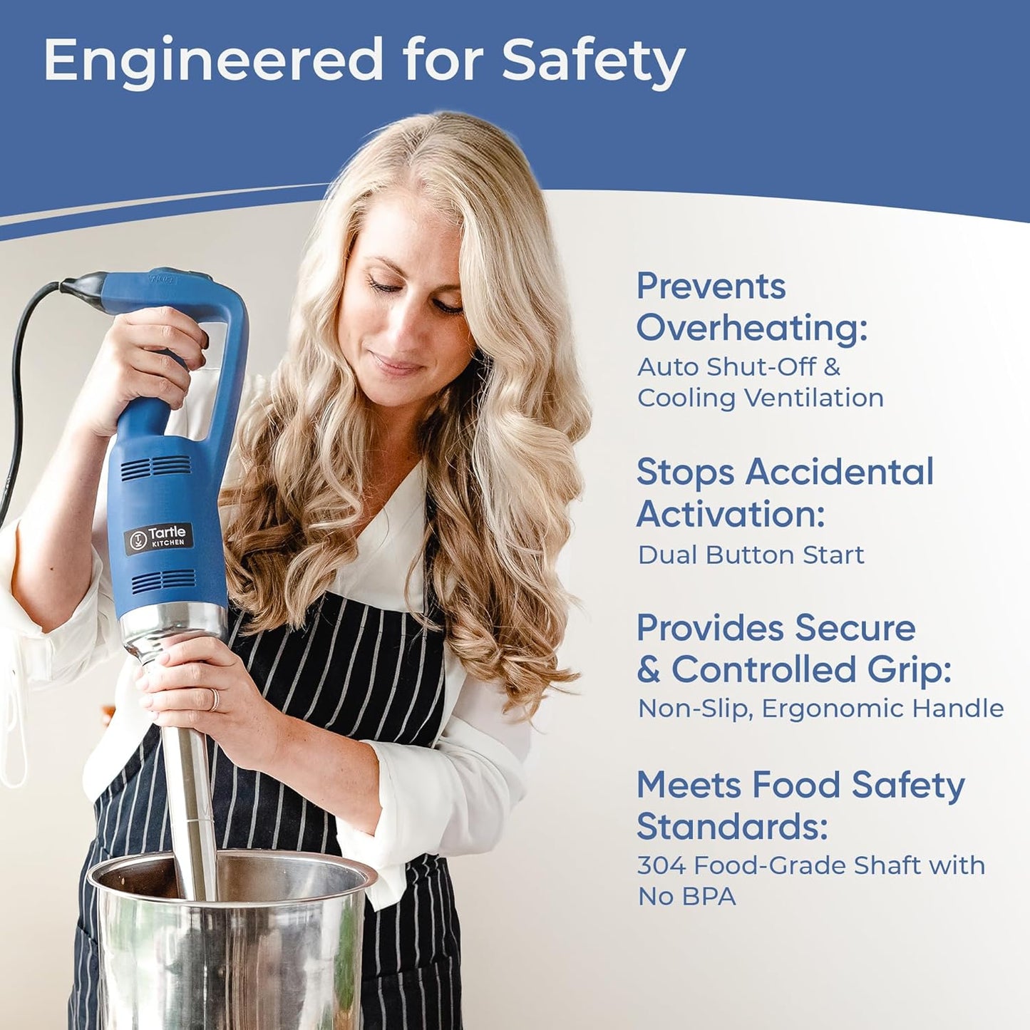 TK Commercial Immersion Blender, 750 Watt/1 HP Variable Speed Motor, 20,000 RPM X-Heavy Duty with Performance Assurance - 14"