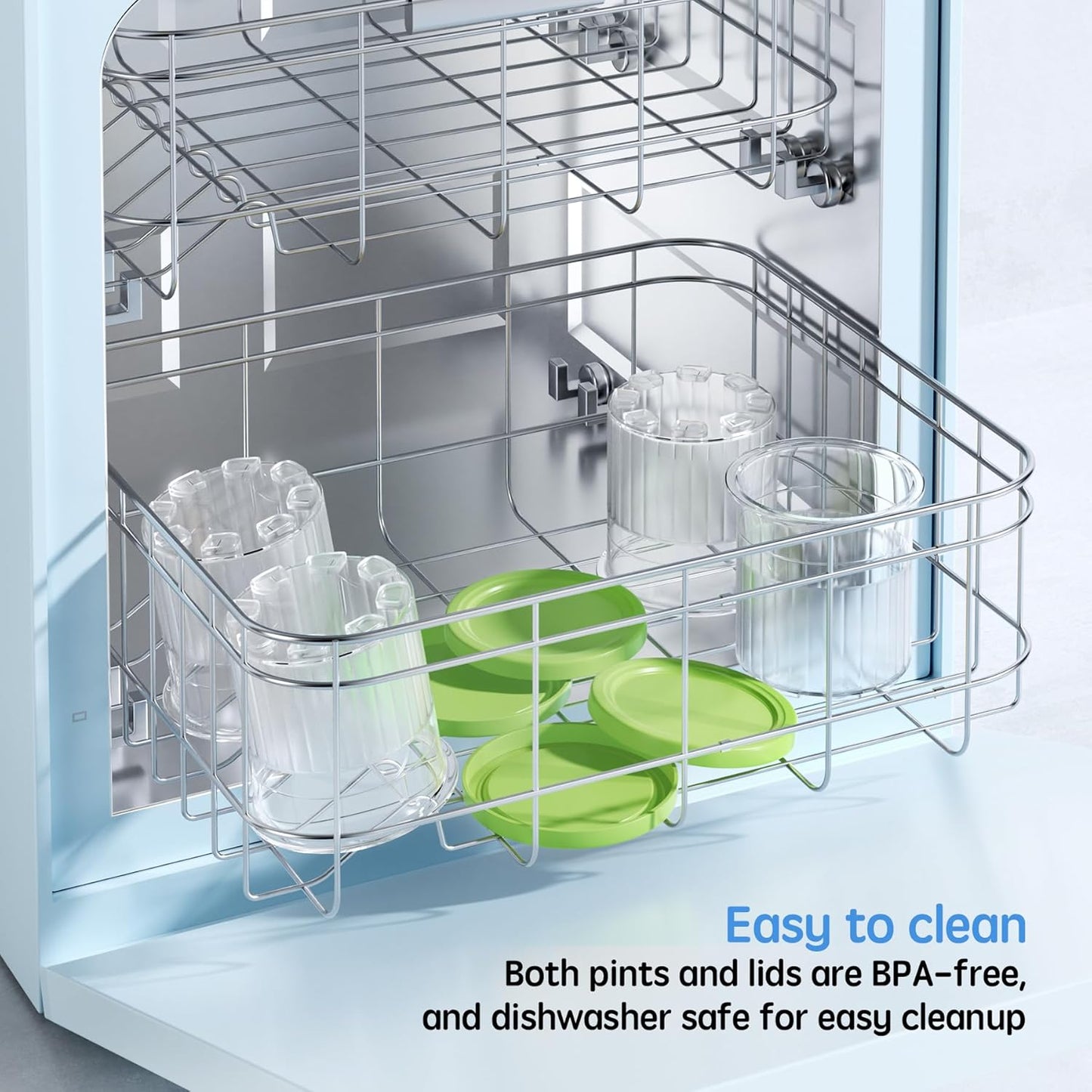 GuanQiao 4 Pack Creami Deluxe Pints & Lids for Ninja, 24 Oz Compatible with NC500 NC501 Series Ice Cream Makers, with 4 Spoons & 64 Writable Labels, BPA-Free & Dishwasher Safe, Green