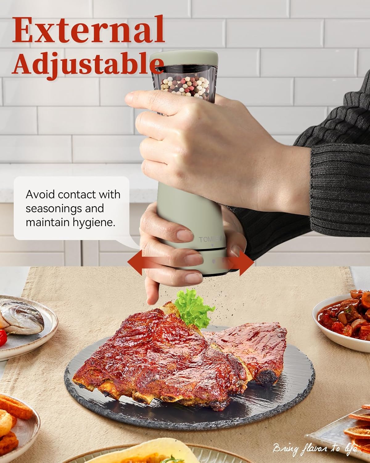 Electric Salt and Pepper Grinder Set with Storage Base, Stainless Steel Rechargeable Salt and Pepper Grinder Set with 4.5 oz Large Capacity, 1.8" Wide Mouth, Adjustable Coarseness, Ideal for Kitchen