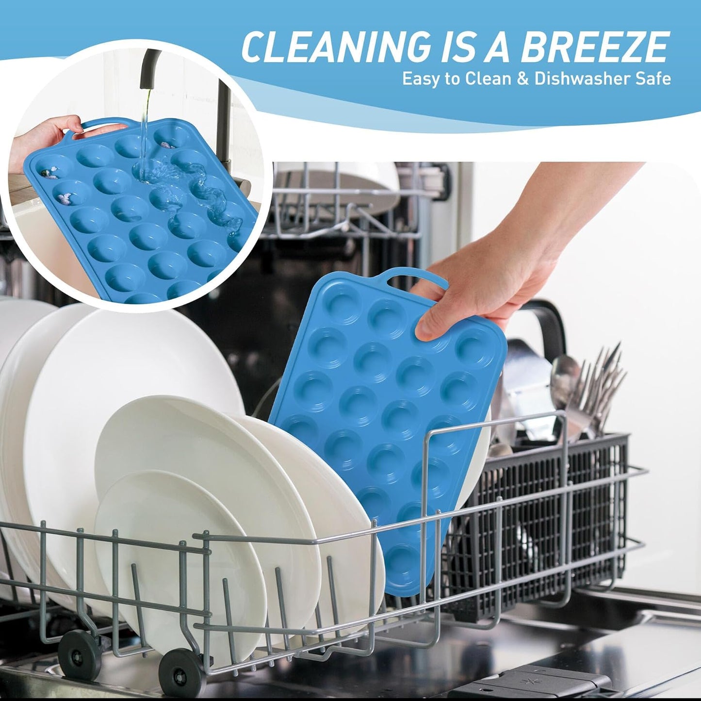 24 Cups Silicone Muffin Pan with Metal Reinforced Frame Cupcake Tray Egg Mold Mama Mommy Mom Ever Christmas Xmas Birthday Law Step Stepmom Stepmother Who Have Everything Good Unique Useful Present