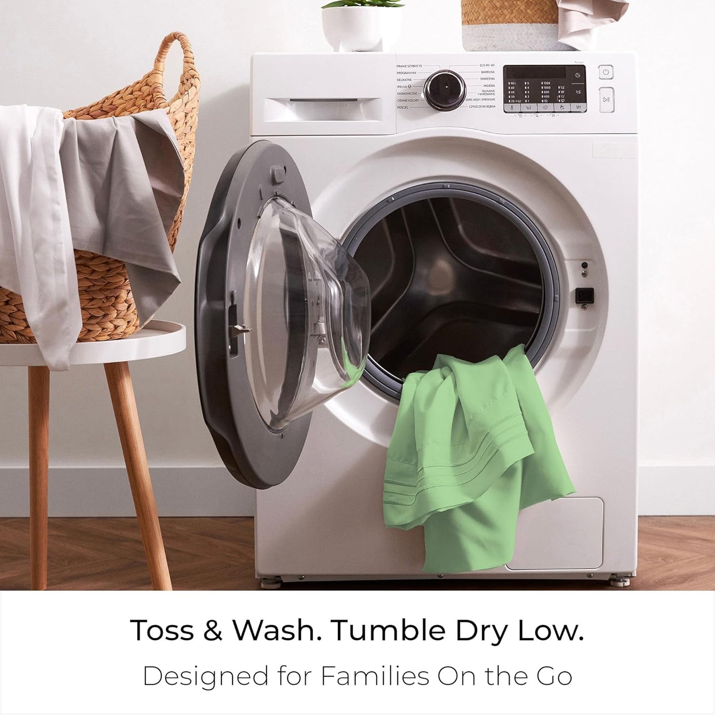 Mellanni King Sheets Set - 4 PC Iconic Collection Bedding - Hotel Luxury, Extra Soft, Cooling Bed Sheets - Wrinkle, Fade, Stain Resistant (King, Pistachio)