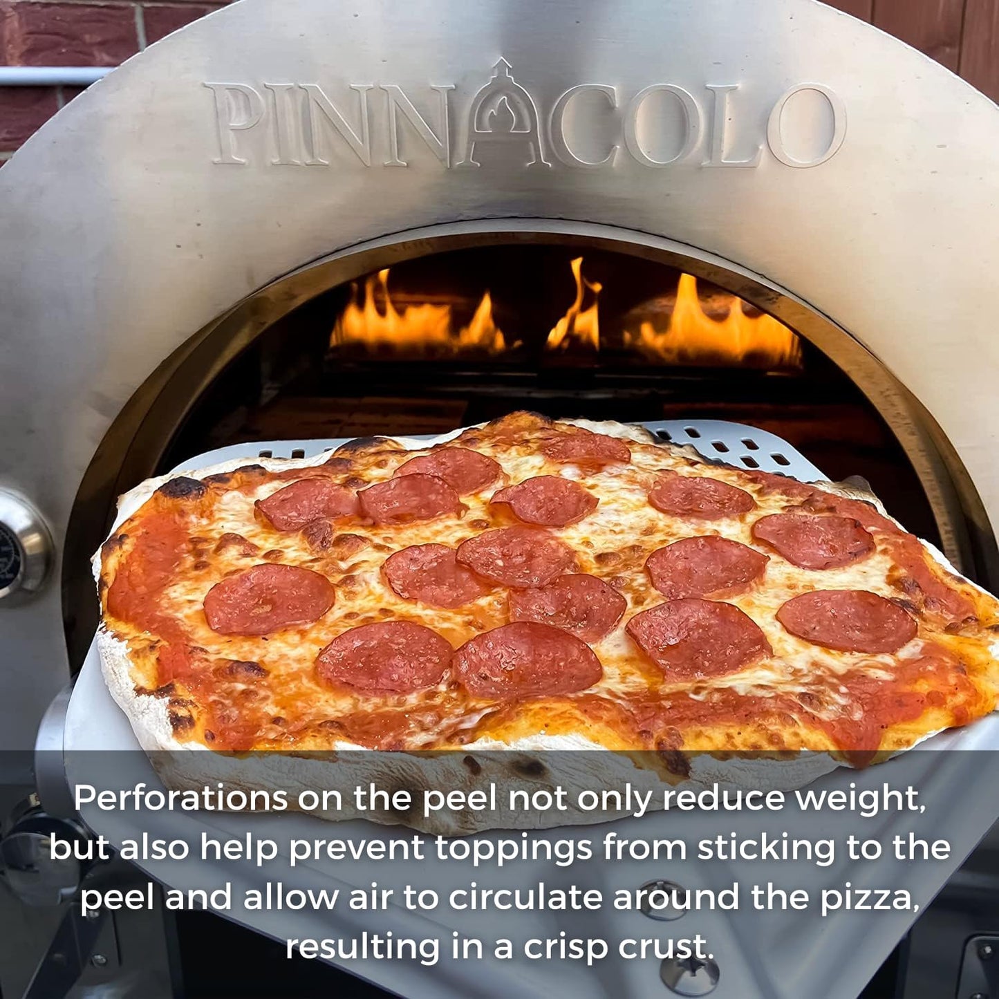 Premium 14 Inch Perforated Peel with Aluminum Handle - Lightweight and Premium, Perfect for Homemade Pizza, Bread, and Pastries