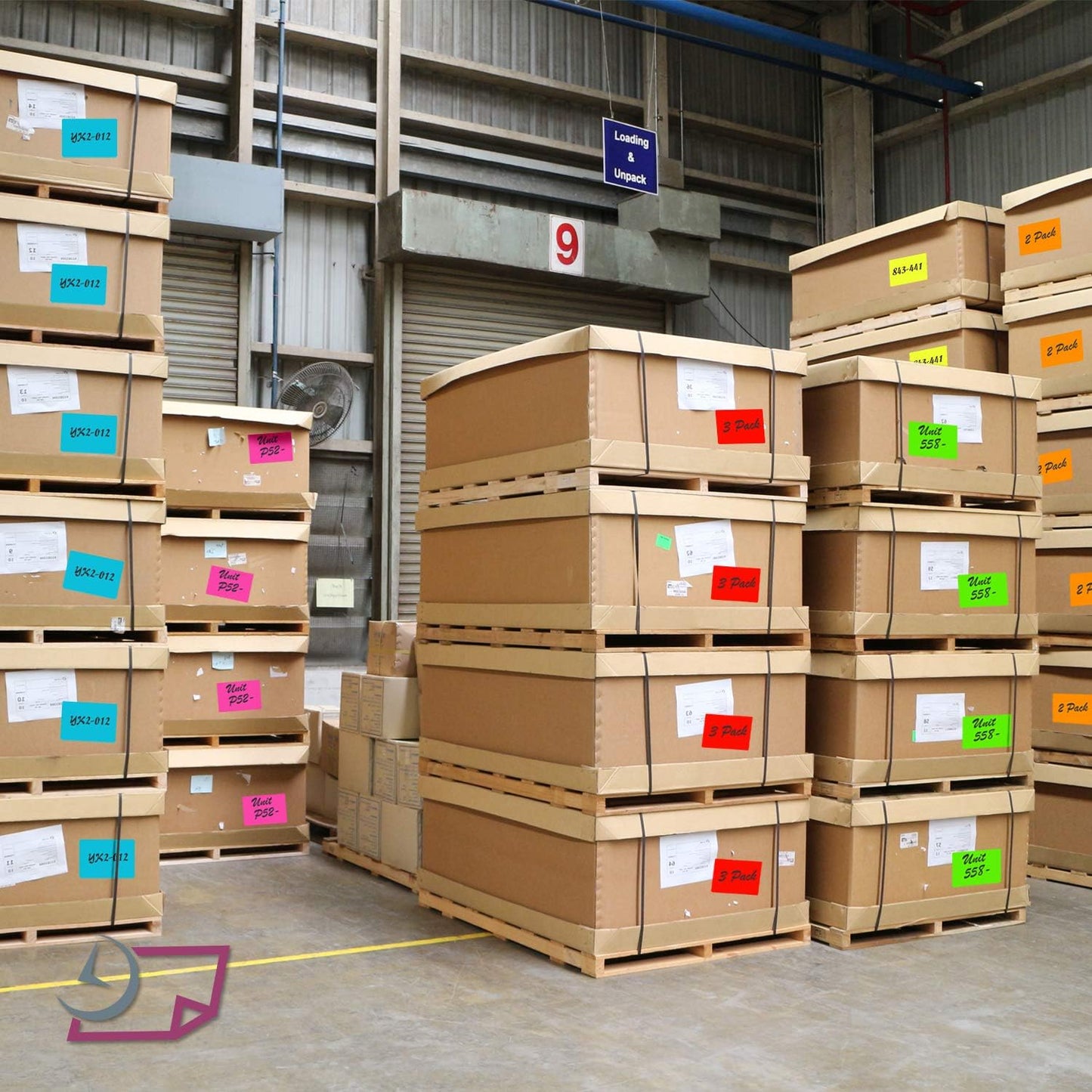 NextDayLabels - 3 X 5 Rectangle Inventory Color Coding Sticker Labels, 500 Per Roll (Fluorescent Yellow)