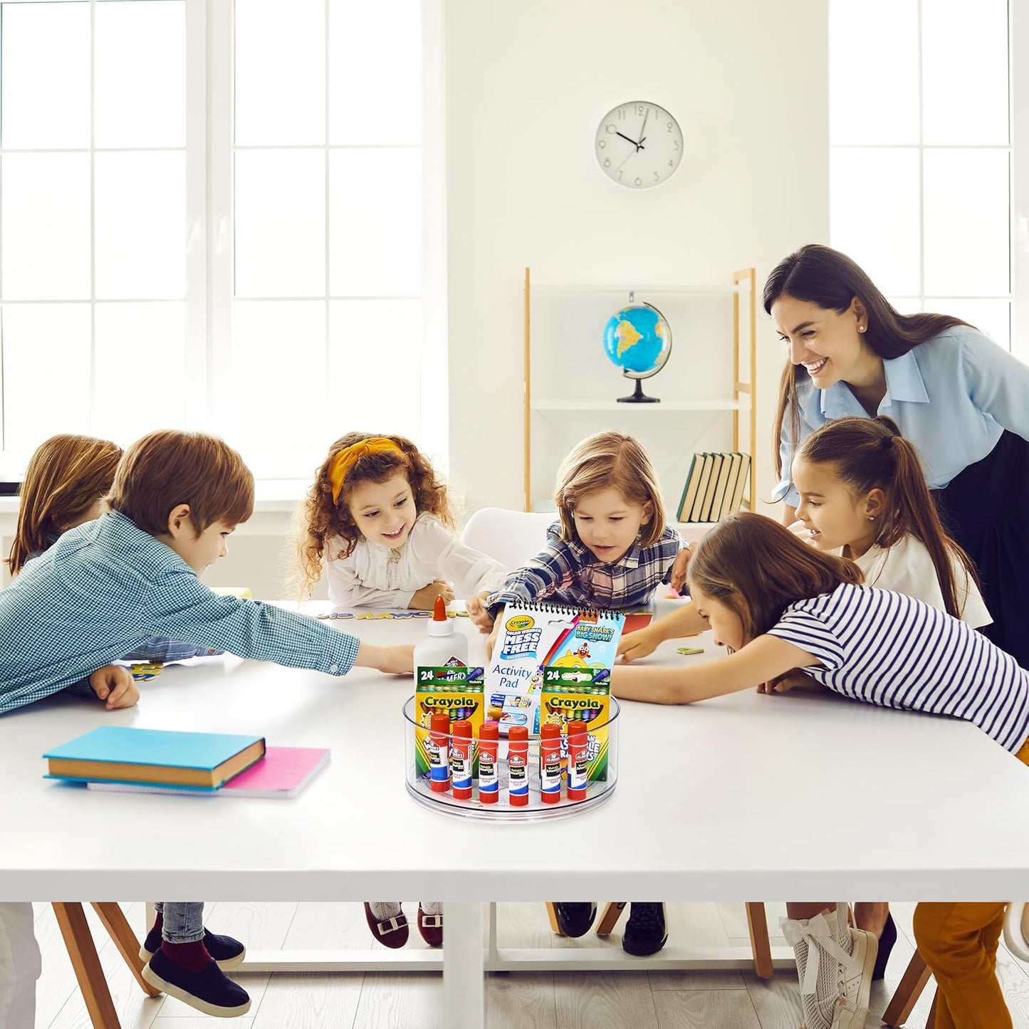 Sorbus 9 Inch Clear Lazy Susan Organizer, Turntable Organizer for Spice Organization for Cabinet, Lazy Susan Turntable for Kitchen, Home, Office, Closet, Classroom, Laundry Room Organization (2-Pack)