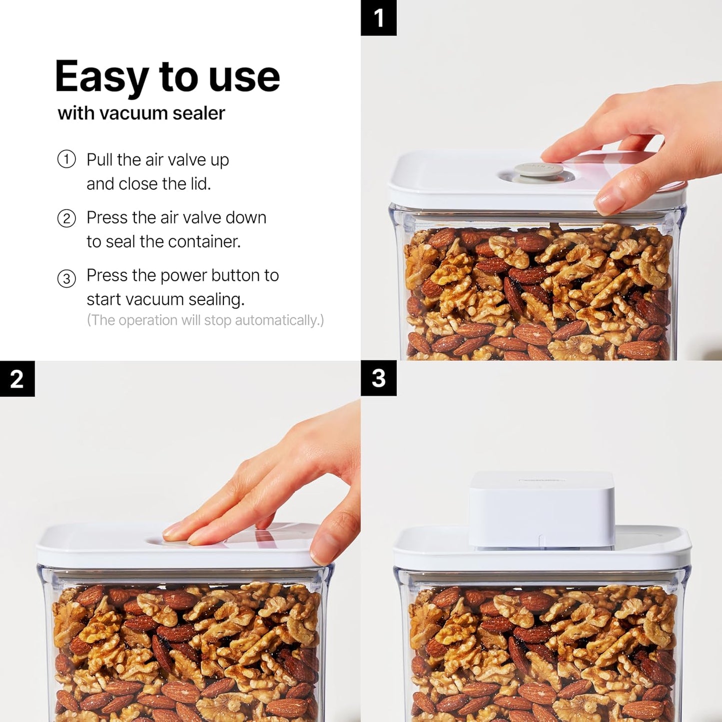 Premium Airtight Food Storage Containers, Mini Rectangular 2pc/set(0.53qt), Smart One-Click Seal Lid, No Hinges, 100% Leak Proof, BPA-FREE, Dishwasher, Freezer & Microwave Safe