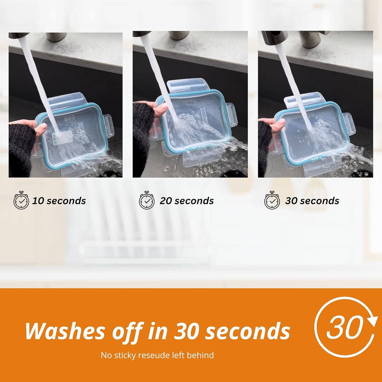 2x1 Dissolvable Food Labels, 500 Label Stickers, Bottle Labels for Storage Bins, Sticker Labels for Food containers, (500, Black)