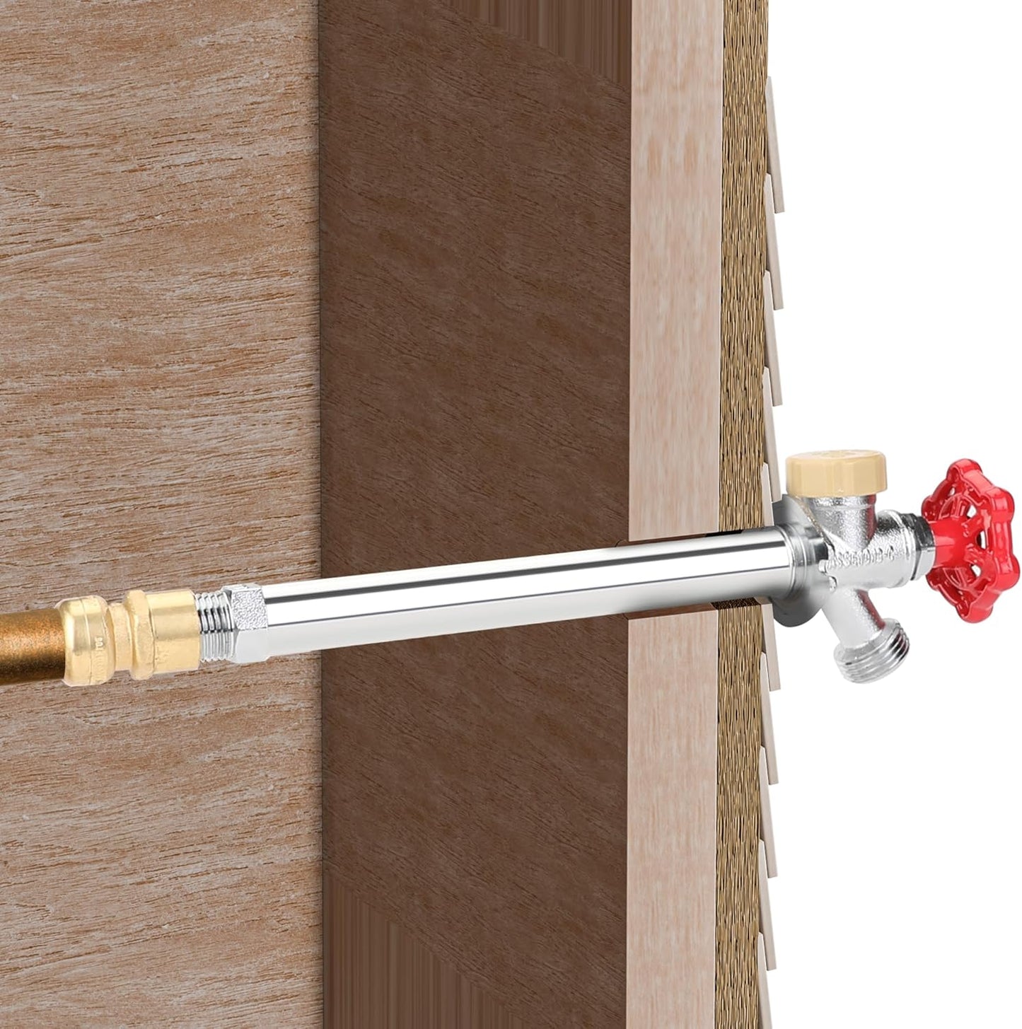 Hromee 12 Inch Frost Free Sillcock, 1/2 Inch Push-to-Connect x 3/4 Inch MHT, No Lead Brass Frost Proof Outdoor Faucet Bib with Backflow Preventer