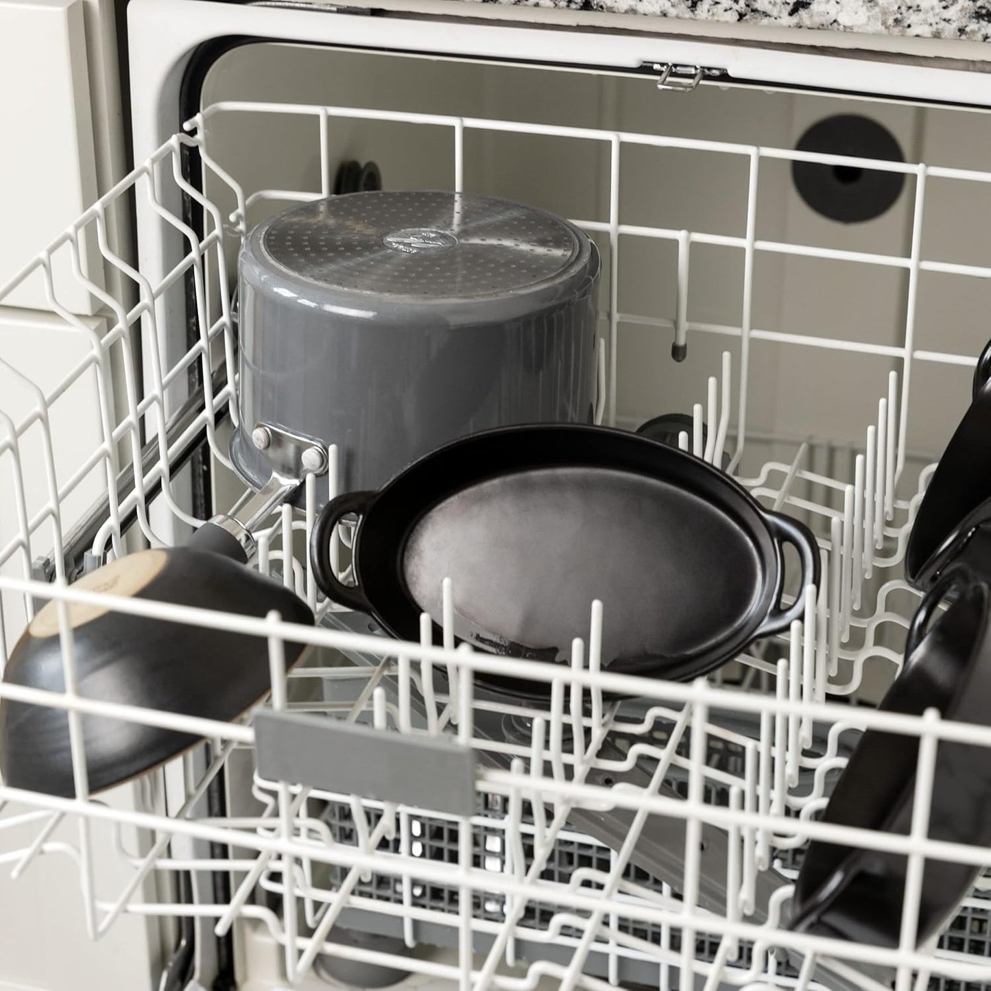 Oval Au Gratin Baking Dishes for Oven Safe and Microwave Cooking and Baking, 4 Pc. Set, Heat Resistant Ceramic with Handles for Serving, Small Mini Casserole Dish, 8" x 5", 16 oz, Matte Black