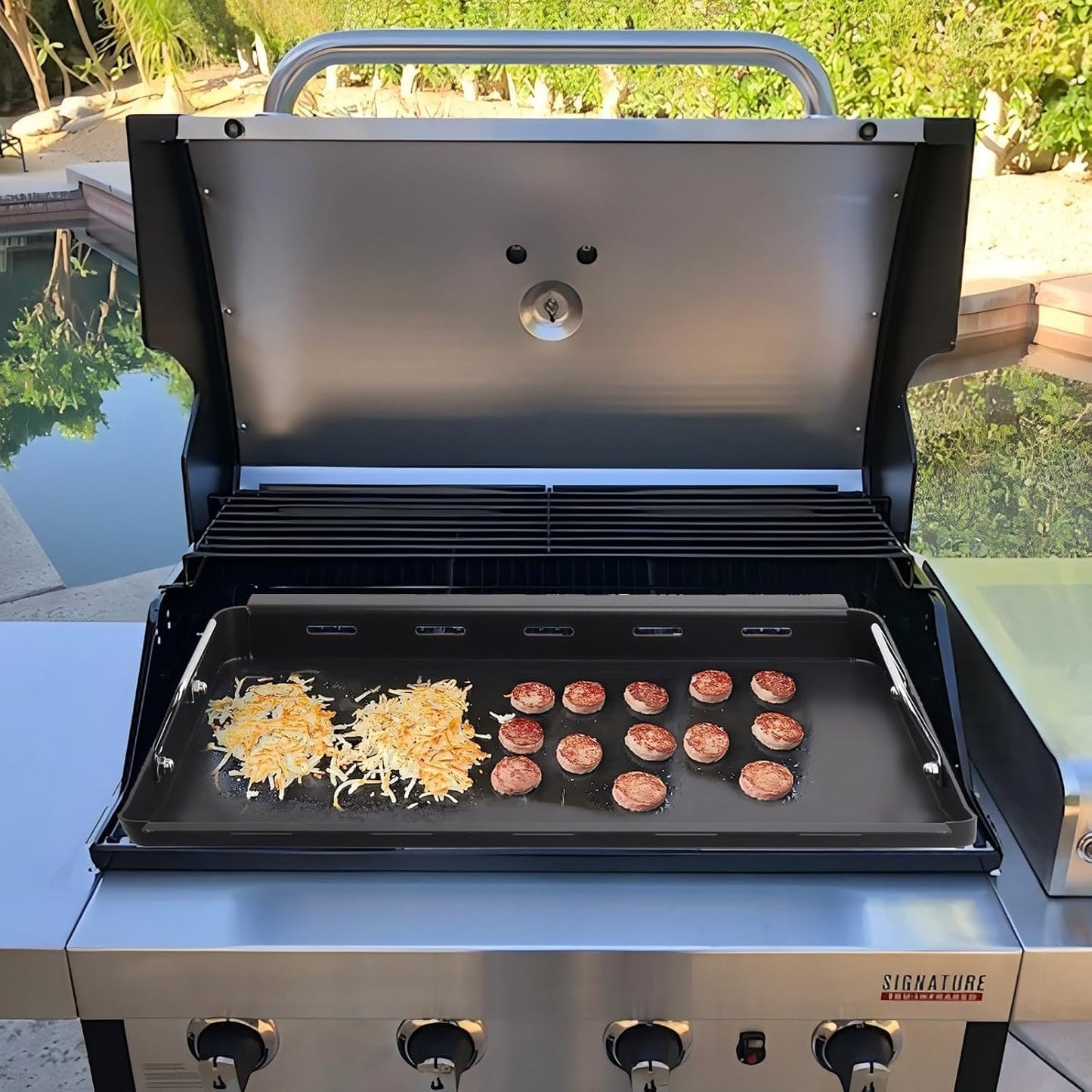 G533-2200-W1 17" Griddle Insert Parts for Charbroil TRU Infrared 4 Burner Grill 463242715 463242716 466242716 466242815 463257520 463276016 463255020 for Charbroil Grill Replacement Parts