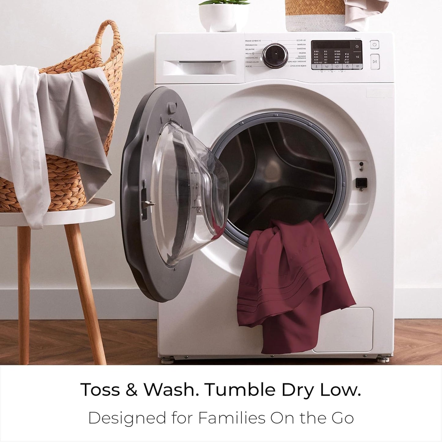 Mellanni Queen Sheets Set - 4 PC Iconic Collection Bedding - Hotel Luxury, Extra Soft, Cooling Bed Sheets - Wrinkle, Fade, Stain Resistant (Queen, Burgundy)