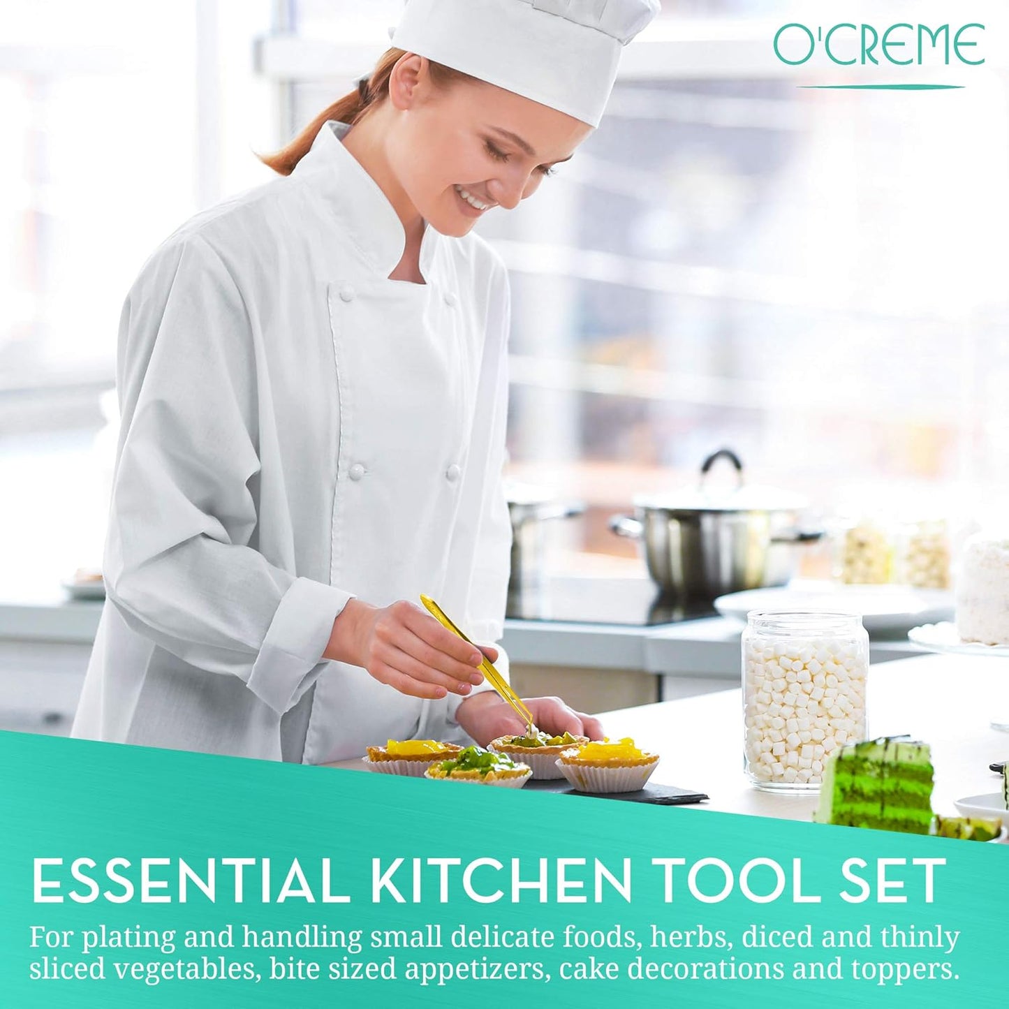 O'Creme Curved Tweezers 6.25 Inch Fine-Point Stainless Steel, Gold