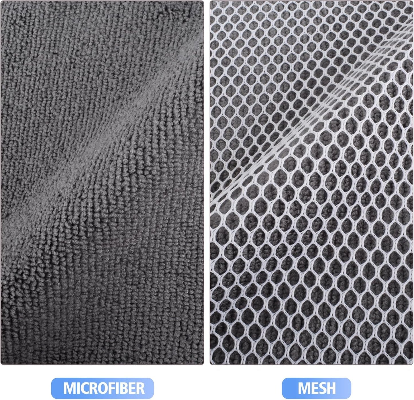 KinHwa Kitchen Washcloths for Dishes Absorbent Microfiber Dish Cloths Quick Dry Dish Rags with Poly Scour Scrub Side Ideal for Kitchen Cleaning (Gray, 7inchx7inch 12 Pack)