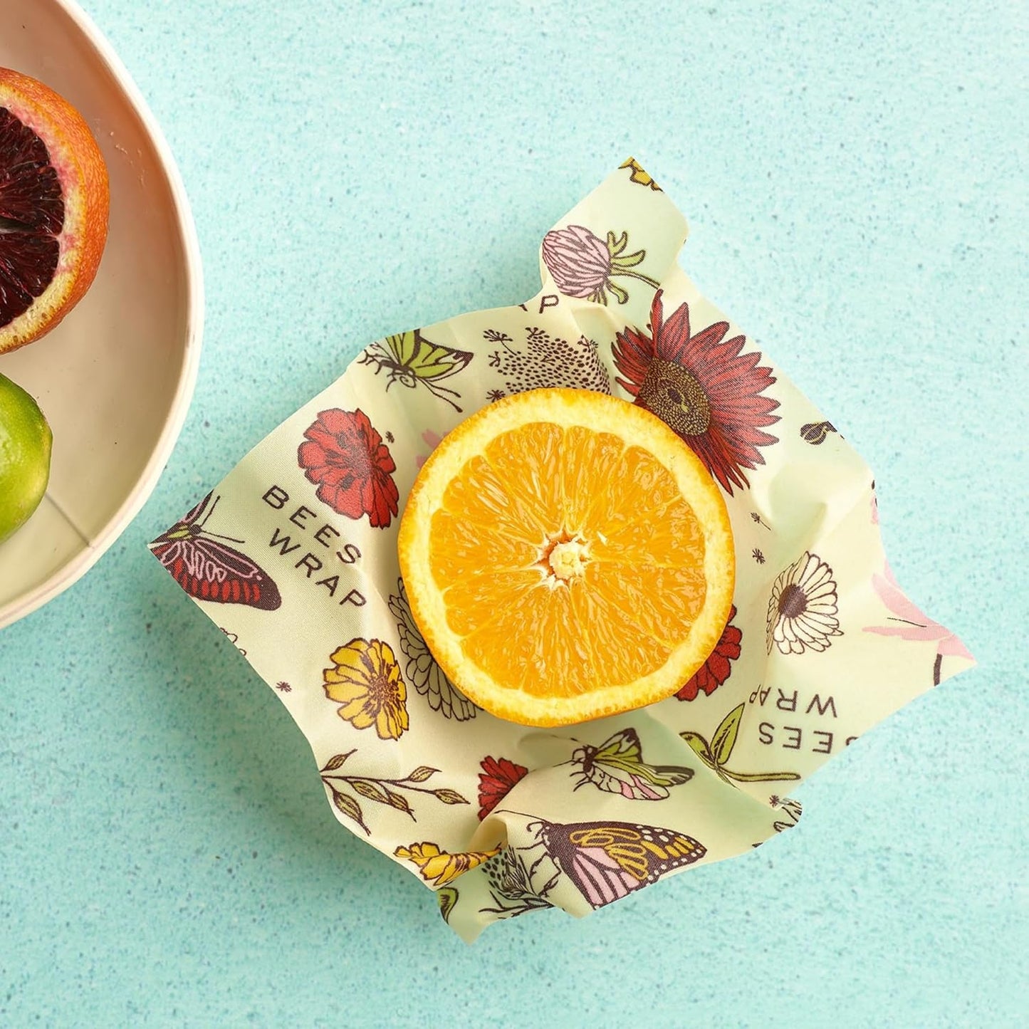 Bee's Wrap Vegan Beeswax Wraps for Food - Vegan Meadow Magic 3 Pack (S, M, L) Made in USA Reusable & Organic Food Wraps, Sandwich Wrap & Bowl Covers - Eco Alternative to Aluminum Foil & Plastic Wrap