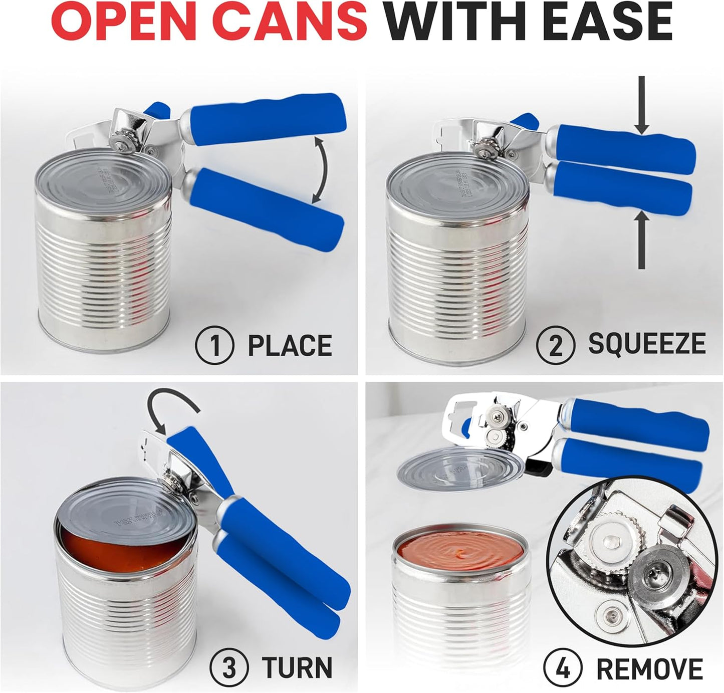 Zulay Kitchen Manual Can Opener with Bottle Opener with Turn Knob