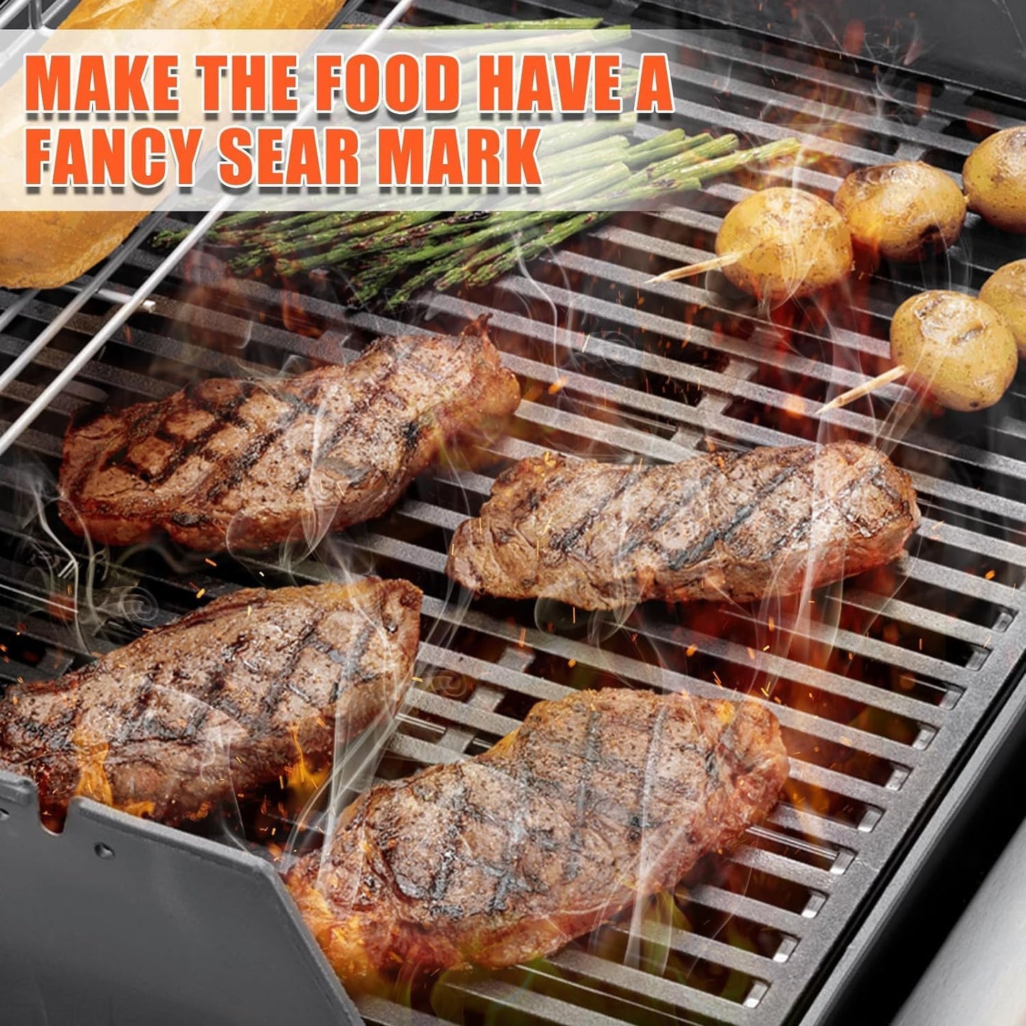 QuliMetal 17.5" Grill Grates for Weber Spirit 300 and Spirit II 300 Series, Spirit E/S-310 E/S-320 E/S-330, Spirit 700, Genesis Silver/Gold B & C, Genesis 1000-3500, Cast Iron Part for Weber 7638 7639