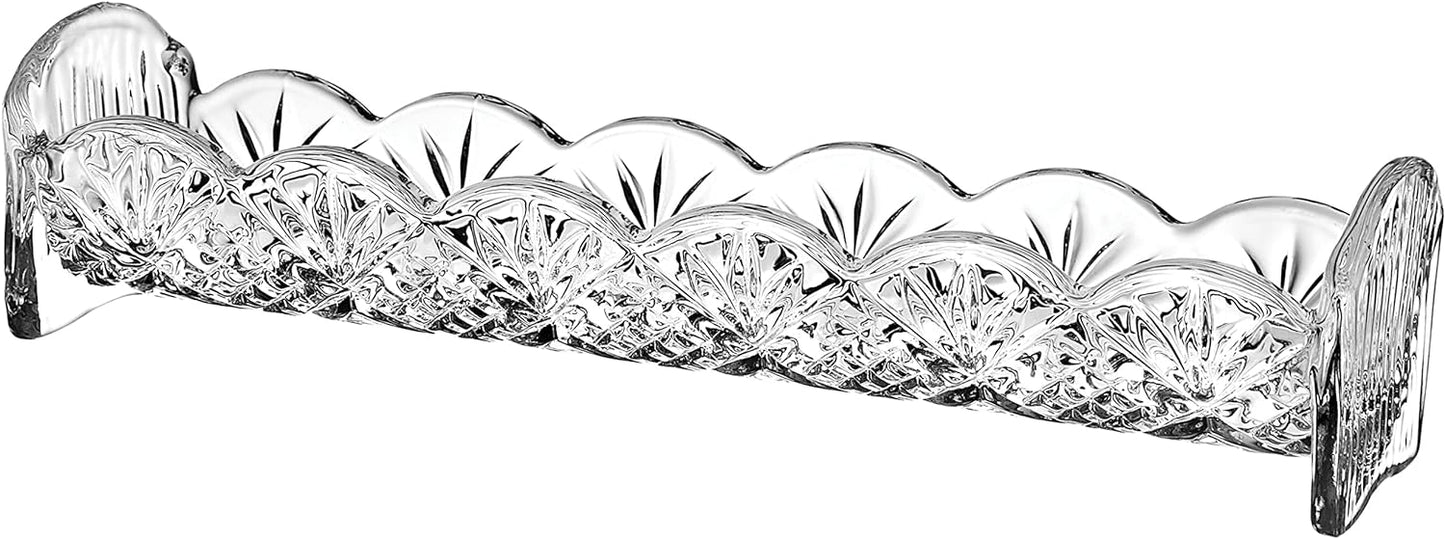 Godinger Serving Hostess Set - Butter Dish, Sugar and Creamer, Packet Holder, Cracker Tray - 5 Piece Set, Dublin Collection