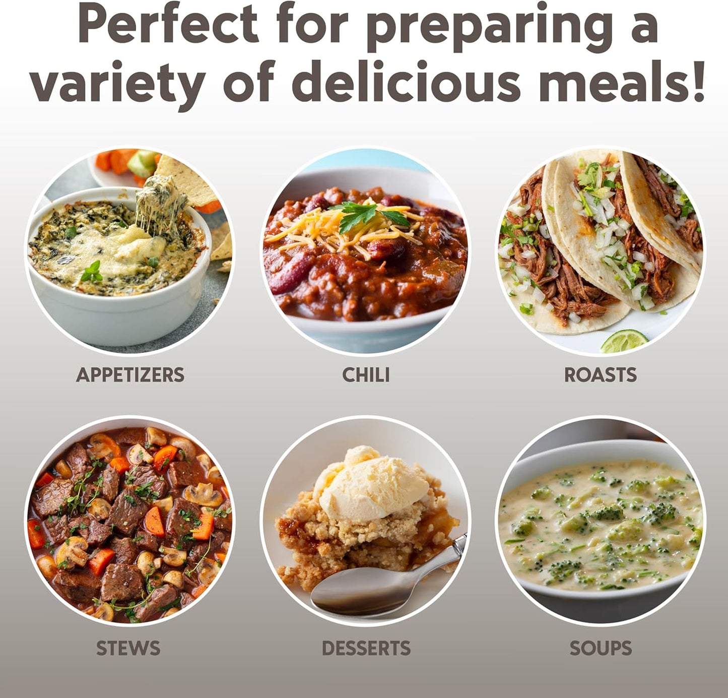 COOK WITH COLOR 2QT Mini Electric Round Slow Cooker - Adjustable Settings, Removable Stoneware Pot, Tempered Glass Lid, Dishwasher Safe, Cool-Touch Side Handles, Sand