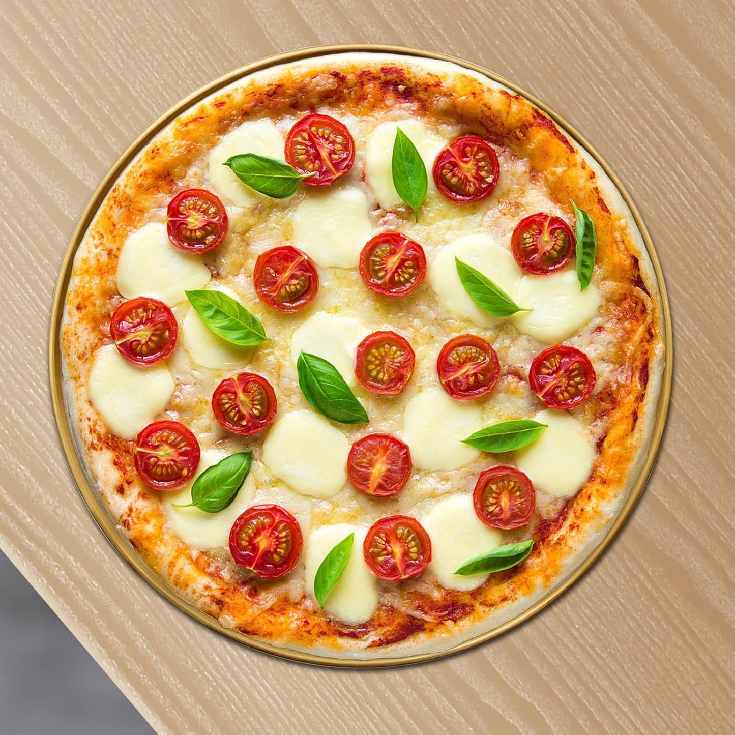 13.5 Inch Stainless Steel Pizza Pan Set of 4, Commercial Grade Restaurant Pizza Tray, Heavy Duty & Warp-Resistant for Oven, Grill & Party - Dishwasher Safe Baking Sheet