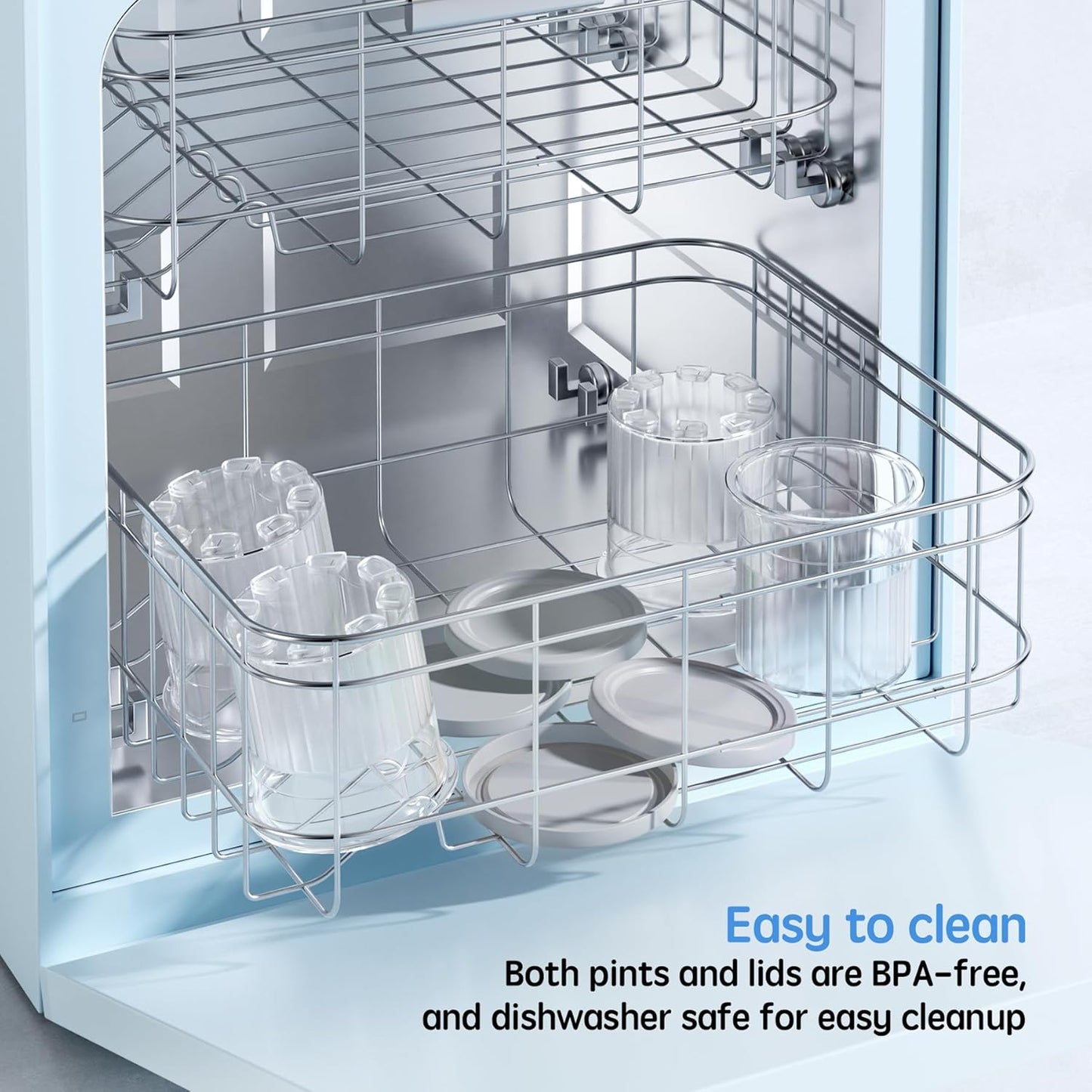 GuanQiao 4 Pack Creami Deluxe Pints & Lids for Ninja, 24 Oz Compatible with NC500 NC501 Series Ice Cream Makers, with 4 Spoons & 64 Writable Labels, BPA-Free & Dishwasher Safe, Grey