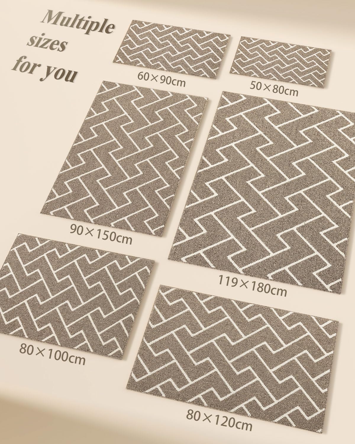 hicorfe Kitchen Rugs and Mats,Kitchen Mats for Floor,24"x35" Non Slip Runner Rug,Absorbent Resist Dirt Comfort Standing Mat Machine Washable for Entryway,Hallway,Front of Sink(Beige)