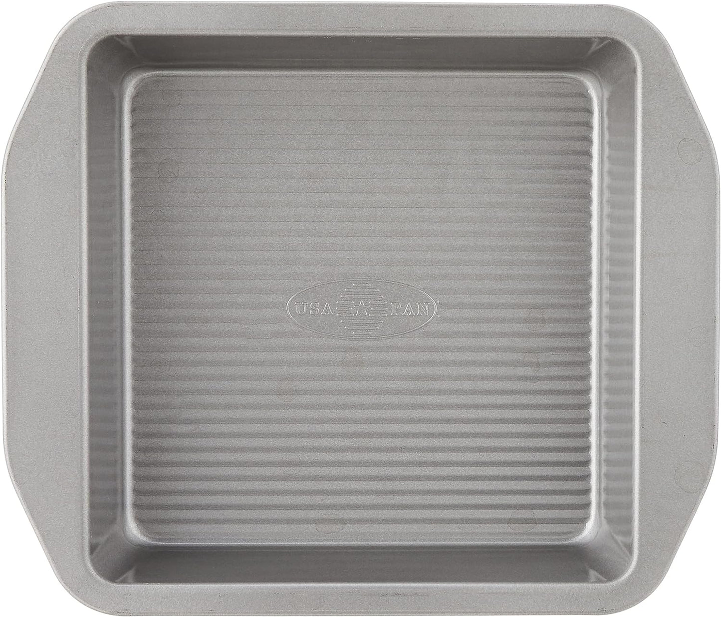 USA Pan 12-Cup Muffin Pan and 8-Inch Square Cake Pan Aluminized Steel Bakeware Set