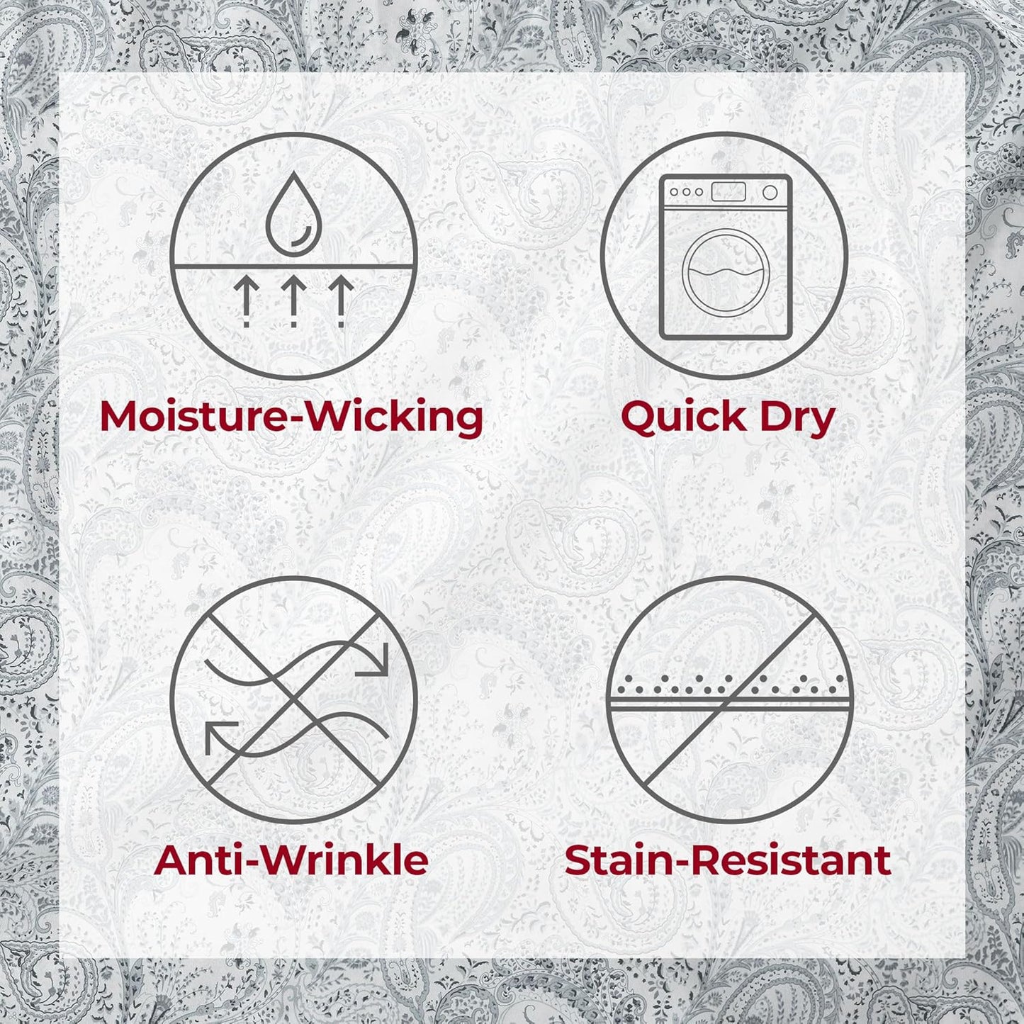 Mellanni Full Sheets Set - 4 PC Iconic Collection Bedding - Hotel Luxury, Extra Soft, Cooling Bed Sheets - Wrinkle, Fade, Stain Resistant (Full, Paisley Gray)