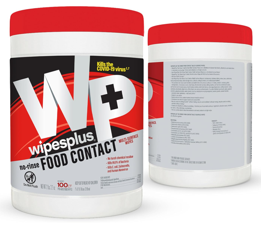 No-Rinse Kitchen & Food-Contact Safe Wipes — Unscented Multi-Surface (100 Count)