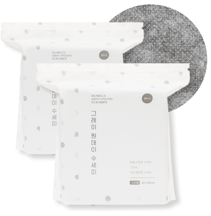 Gray One-Day Scrubber Dishcloths — Odor-Free, Lint-Free PP Cleaning Sheets, 2 Pack (200 Sheets)