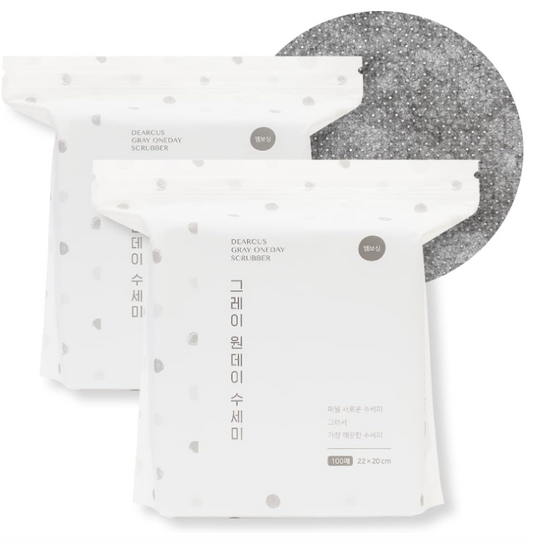 Gray One-Day Scrubber Dishcloths — Odor-Free, Lint-Free PP Cleaning Sheets, 2 Pack (200 Sheets)