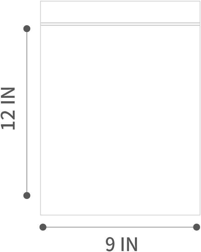 9" X 12" (500 Bags) 2 Mil Clear Reclosable Zip Plastic Poly Bags with Resealable Lock Seal Zipper