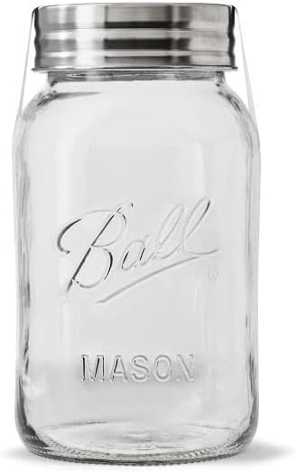 Ball Regular Mouth Glass Mason Jars with Lids and Bands, Used for Canning, Pickling, Juice, Jam, Jelly, Quart Size 32 Ounce (Pack of 3)