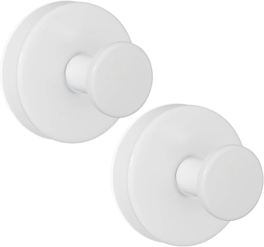 ZESLMG Suction Cup Hooks for Shower Wall, Door Wreaths, Removable Inside Shower Towel Hooks for Bathroom Window Glass Kitchen- Bath Robe Loofah Suction Hooks for Hanging More Surfaces (White, 2 Pack)