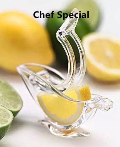 New Acrylic Manual Lemon Slice Squeezer, Portable Transparent Fruit Juicer, Elegance Bird Shape, Hand Juicer for Orange Lemon Lime Pomegranate (4Pcs) (8Pack)