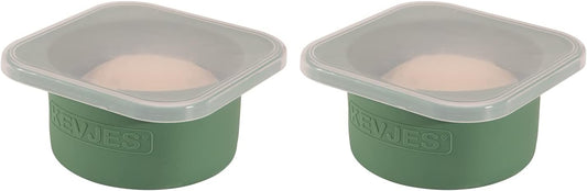 Stackable Silicone Artisan Pizza Dough Proofing Boxes Fermentation Containers with Lids-2 pack-500ml portion (Green)