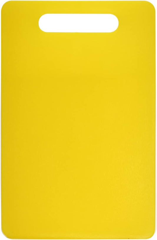 Fotouzy Plastic Utility Cutting Board with Handles, Food Safe PP Material, BPA Free, Dishwasher Safe, Thick Chopping Board, Large Size, Easy Grip Handle, for Kitchen (Yellow),14.2 x 9"