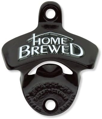 STARR "X" Home Brewed Wall Mounted Bottle Opener | Heavy-Duty Bottle Opener Wall Mounted for Home Bar, Man Cave, and Patio | Easy Cap Removal, Black