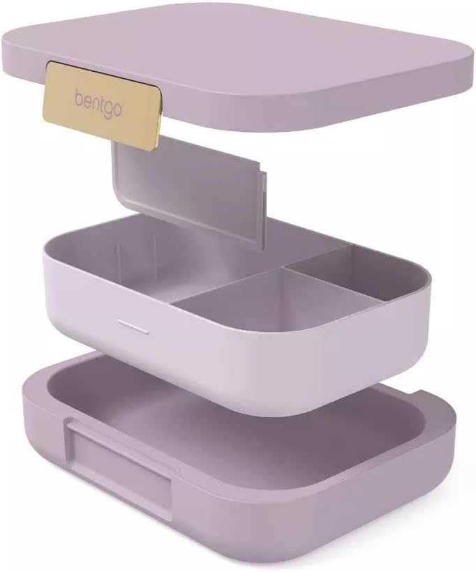 Bentgo Modern - Adult & Teen Bento Lunch Box; 3-4 Compartments, Leak-Resistant, 5.5 Cup Capacity/44 fl oz, Improved Locking Clips, Reusable, BPA-Free, Dishwasher/Microwave Safe Tray (Orchid)