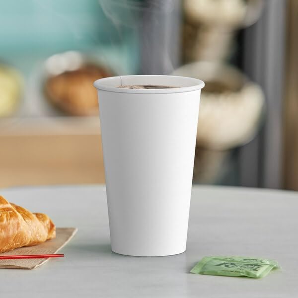 Paper Cups 16 oz 1000 Pack for Coffee & Tea Made in USA | Bulk 1000 Count for Home, Office, Restaurants & Parties | Recyclable Disposable 16 Ounce To-Go Cups for Hot Drinks