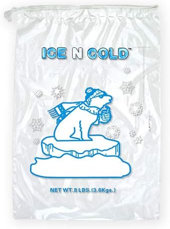 Ice Bags with Drawstring Closure | 8lb, 400ct/cs | 37 mic Thickness | Portable Storage and Freezer Keeper
