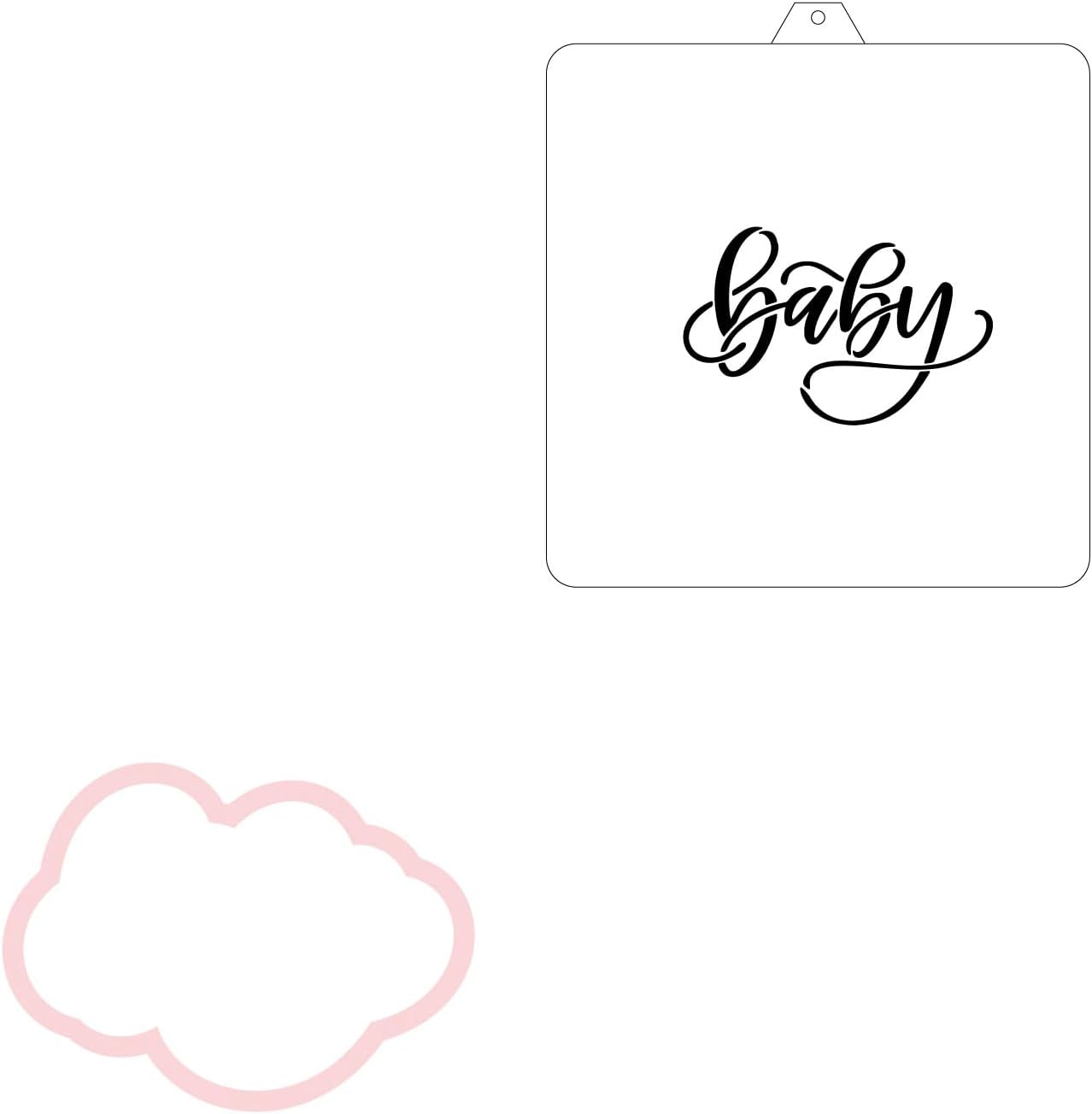 Baby Cookie Cutter and Stencil Set Bundle Kit PYO Cookies Paint Your Own Diy Bakery Fondant Sugar Happy Birthday Wedding Baby Candle Kids Painting Coloring Pages Comb (Baby-2)