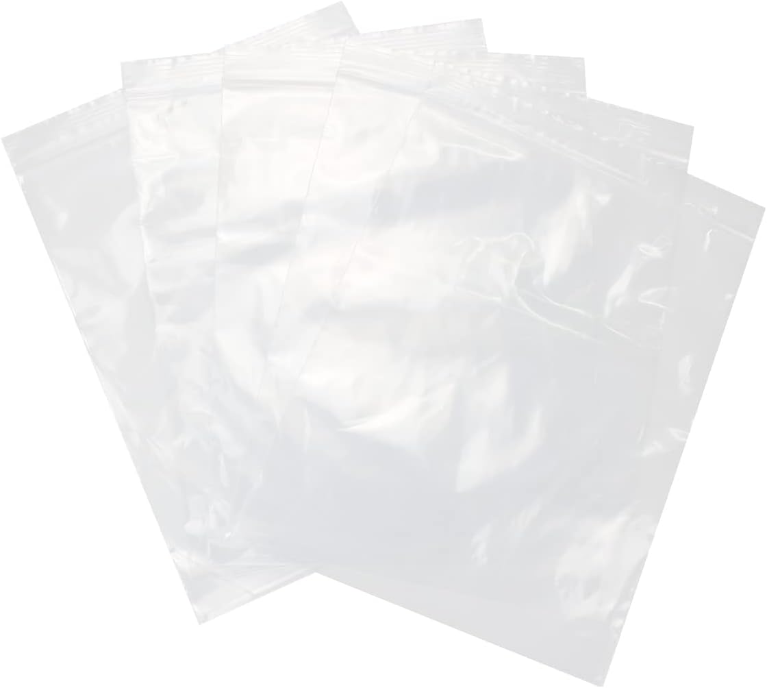 13" X 15" (100 Bags) 2 Mil Clear Reclosable Zip Plastic Poly Bags, 2 Gallons with Resealable Lock Seal Zipper