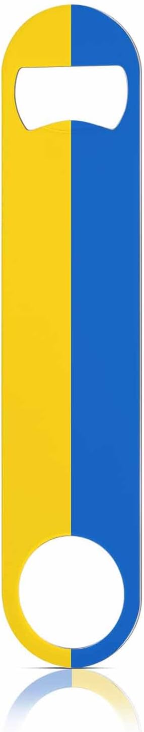 Ukraine Flag Stainless Steel Bottle Opener Yellow Blue Ukrainian Symbol Emblem Flat Beer Bottle Opener Keychain for Home Kitchen Bar Restaurant Party Birthday Gift