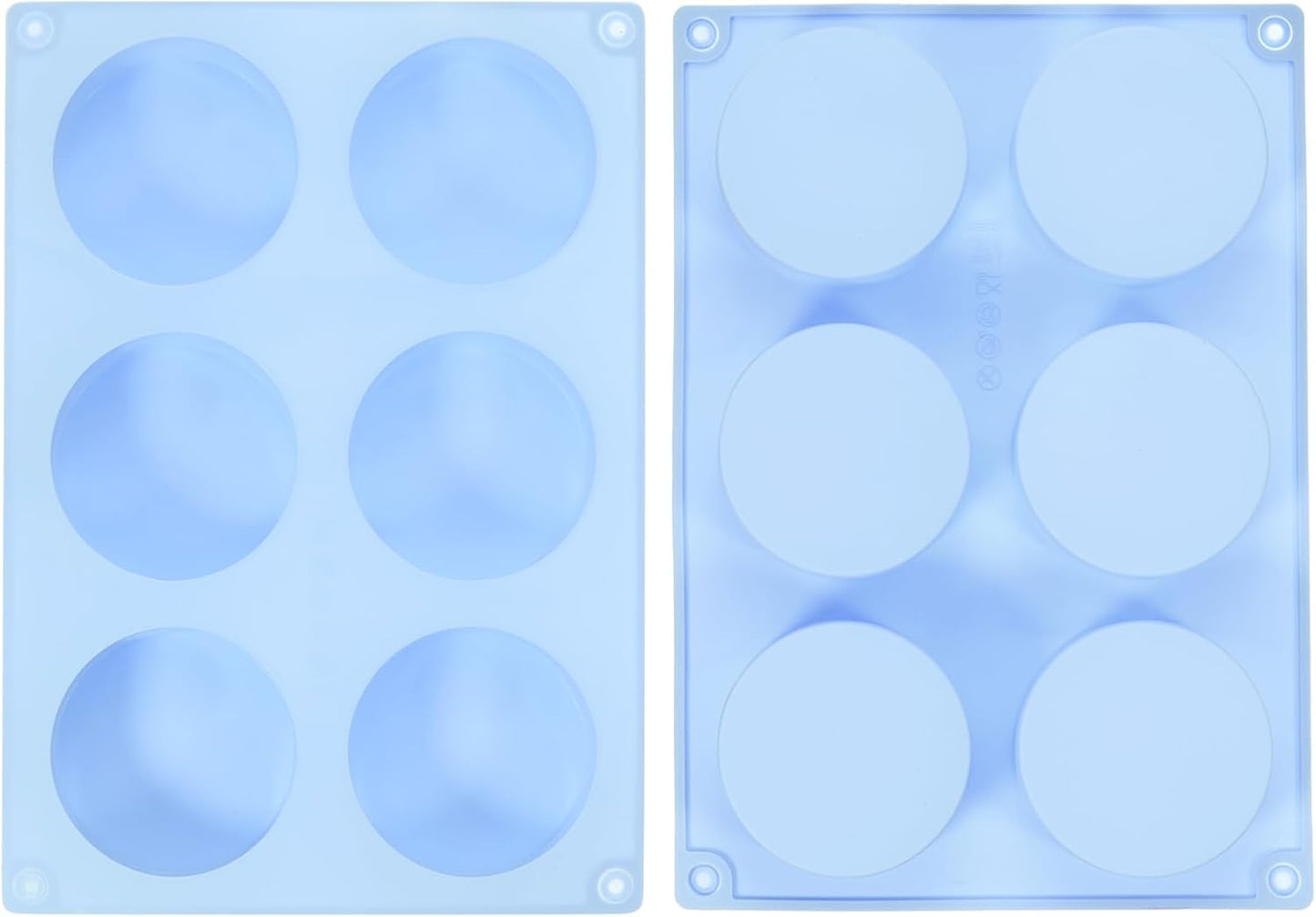 uxcell 2pcs Silicone Muffins Pan, 6 Cup Silicone Cupcake Pan Nonstick Baking Tray for Muffins, Cupcakes, Dishwasher Safe, Blue