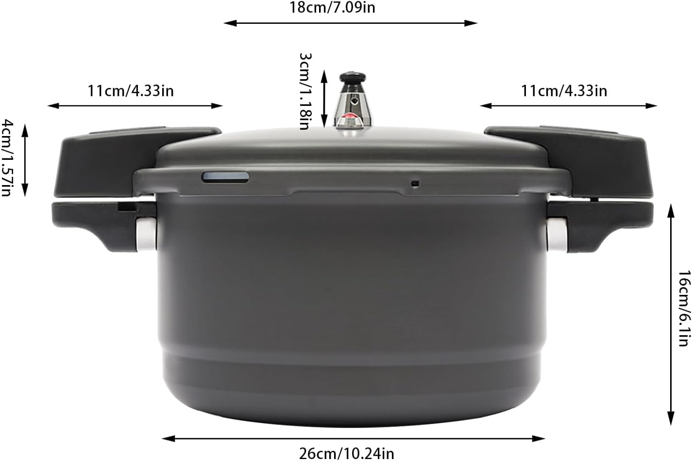 9L/9.5 Quart Gas Pressure Canner Pressure Cooker Pot Aluminium Alloy Dark Grey, for Stewiing, Steaming