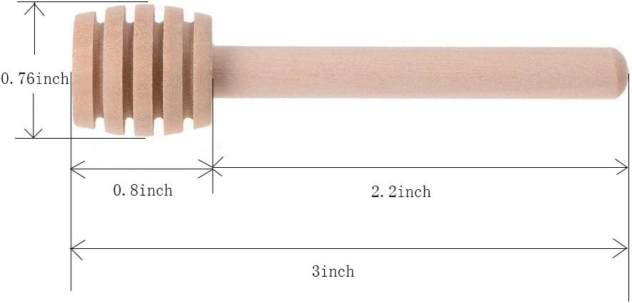 24 Pack Mini Wooden Honey Dipper Sticks, Honey Dippers 3 inch with Individually Wrapped Server for Honey Jar Dispense Drizzle Honey and Wedding Party Favors