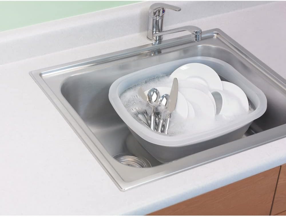 PrepWorks Collapsible Tub - Space-Saving, Foldable Utility Tub for Washing, Soaking, and Storage in Kitchen or Outdoors