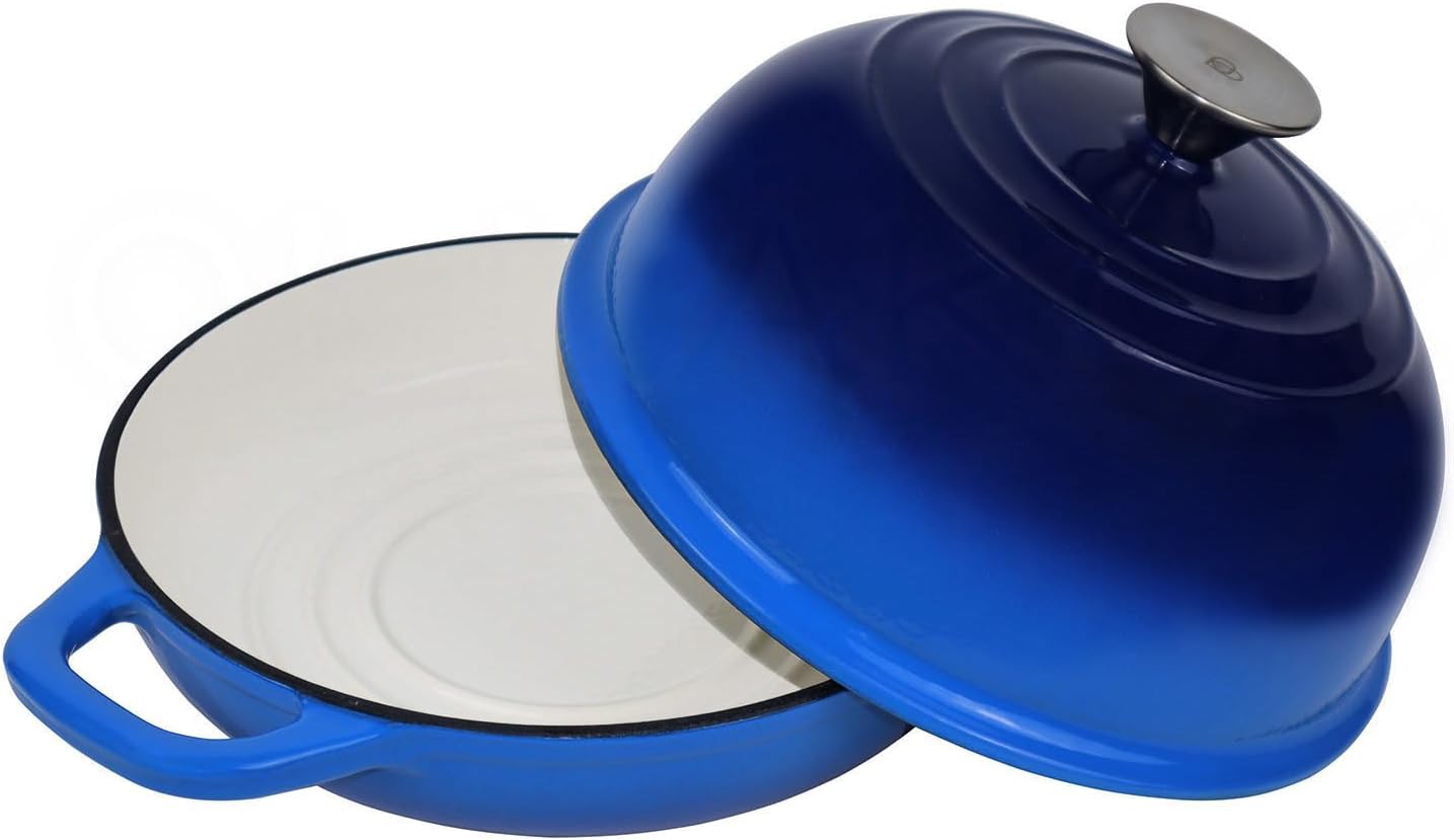 Dutch Oven for Bread Baking Bread Oven for Sourdough Bread Baking, Enameled Cast Iron Dutch Oven Pot with Lid 5 qt Cast Iron Bread Pan, Blue